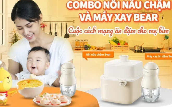 Combo Nồi nấu chậm & Máy xay Bear: Cuộc cách mạng ăn dặm cho mẹ bỉm
