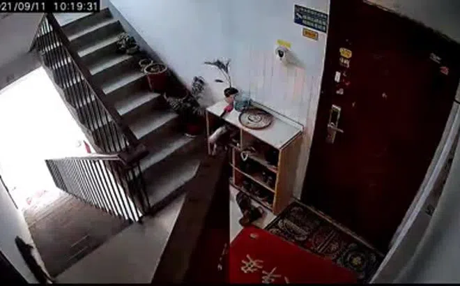 Video: Người đàn ông liều mình dùng ô kéo bình gas ra khỏi nhà