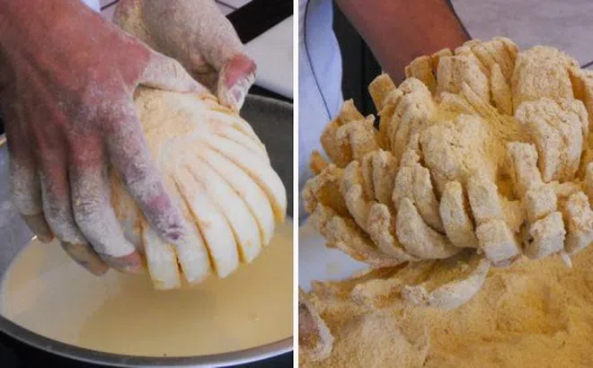 Món ngon cuối tuần: Cách làm hành tây "nghìn cánh" chiên giòn cực dễ