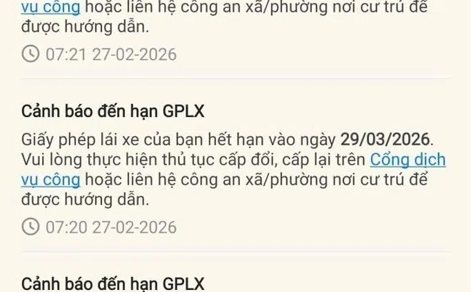 VNeTraffic thêm tính năng thông báo GPLX sắp hết hạn: Cục CSGT thông báo nóng