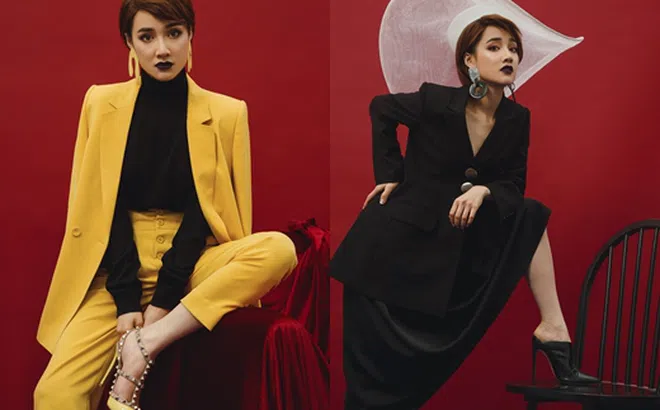 Nhã Phương tóc ngắn, môi thâm sang chảnh chẳng kém ai