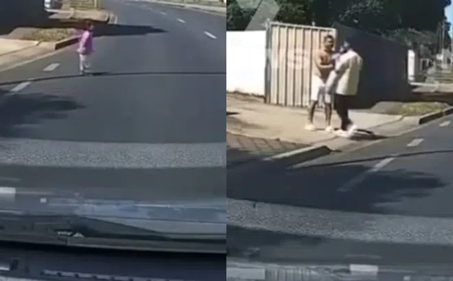 Khoảnh khắc bé gái chập chững biết đi lao ra đường cao tốc, tài xế có hành động quá bất ngờ