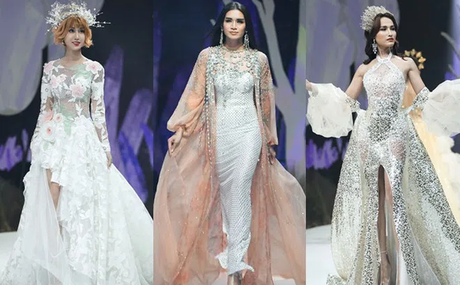 Mẫu chuyển giới trình diễn ấn tượng với trang phục nặng 20-30kg, giày cao 20cm